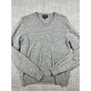 Club Room Estate Cashmere 2-ply 100% Cashmere Gray Sweater Size Small FLAWED